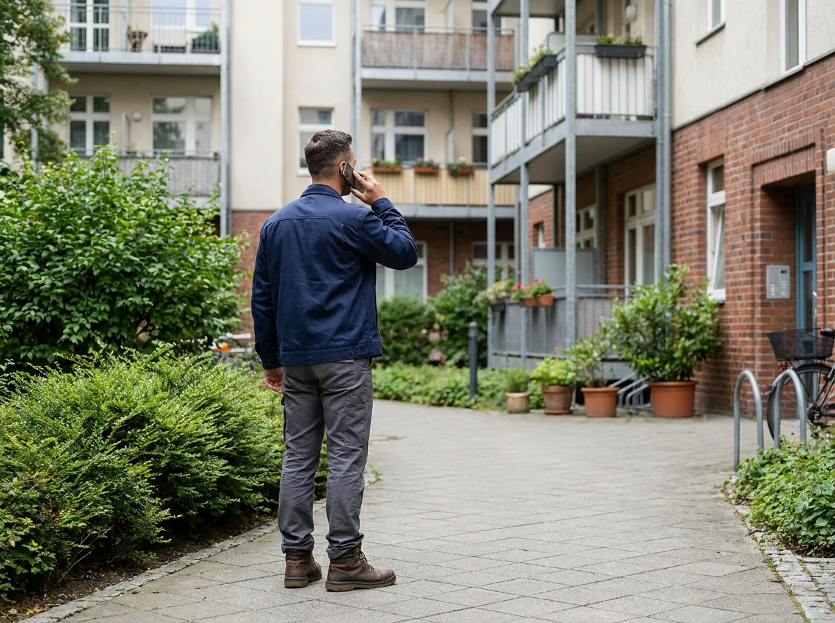 Losoma Ansprechpartner vor einer Berliner Wohnimmobilie